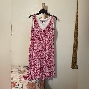 Jones Wear Red & White Floral Dress